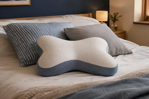 Oreiller cervical ergonomique en forme papillon avec insert amovible et deux taies de rechange